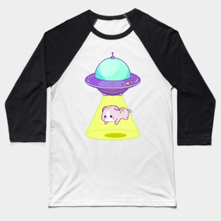 Cat Abduction - Alien Spaceship Baseball T-Shirt